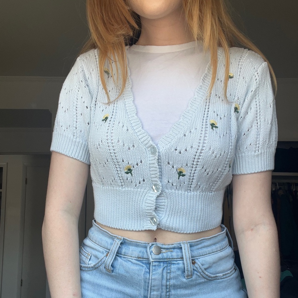 Knitted ShortSleeve Sweater